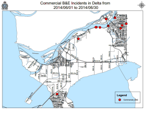 Locksmith Delta Police Crime Map