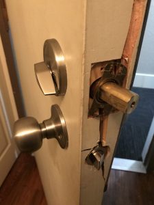 Broken Lock After Burglars Broke-in
